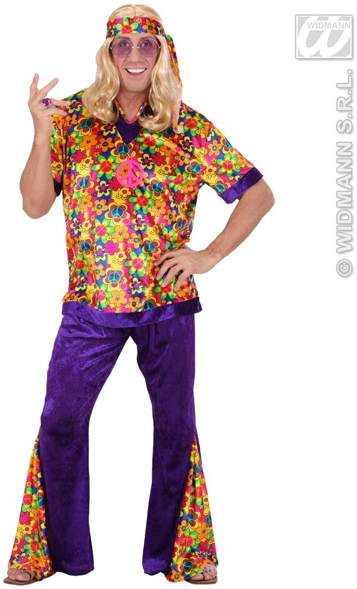 Hippie Kostuum | Hippie Dude Fluweel Mr Dude Kostuum Man | Small | Carnaval kostuum | Verkleedkleding